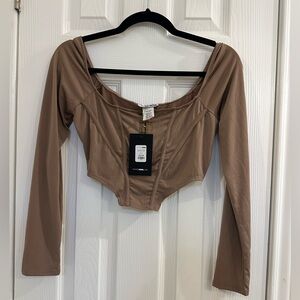 Long sleeve cropped corset fashion nova